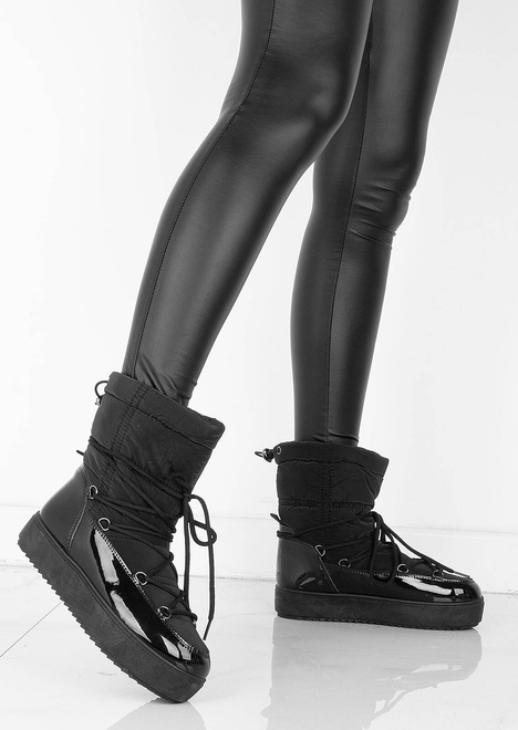 CZARNE ŚNIEGOWCE BOTKI OCIEPLANE WSUWANE  6