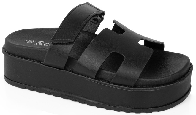 CZARNE DAMSKIE KLAPKI ELEGANCKIE PASKI MORA 1