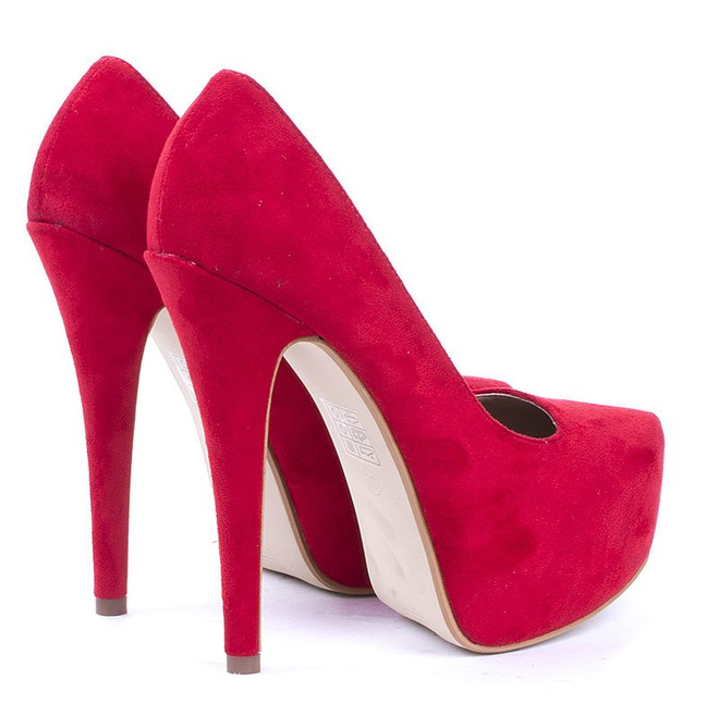 CZERWONE ZAMSZOWE SZPILKI NA PLATFORMIE INFILIO 4