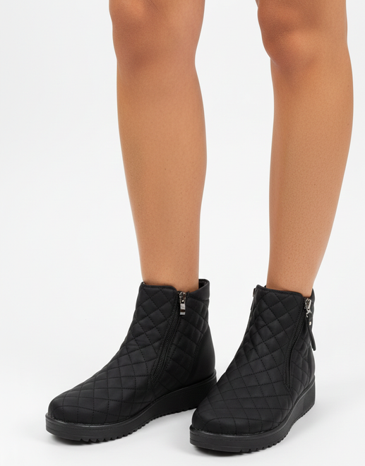 CZARNE OCIEPLANE BOTKI ŚNIEGOWCE PIKOWANE 7