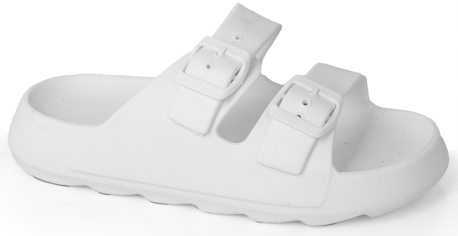 BIAŁE DAMSKIE KLAPKI WYGODNE NA PLATFORMIE JEREZ 1