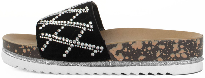 CZARNE KLAPKI Z CYRKONIAMI NA PLATFORMIE AMY 3