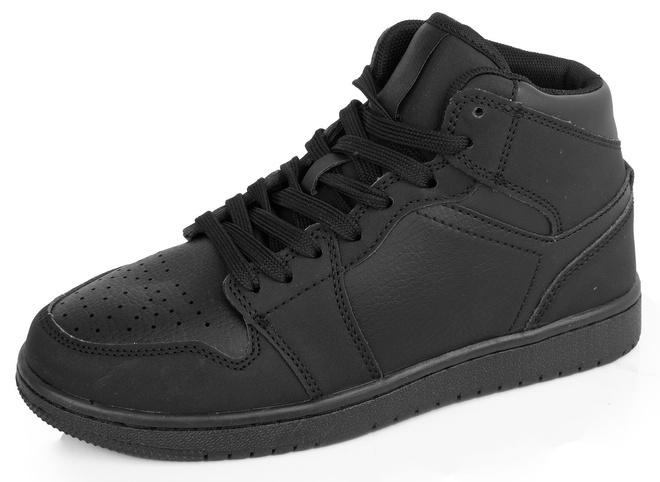 CZARNE WYSOKIE SKÓRZANE TRAMPKI NA PLATFORMIE CECRED 4