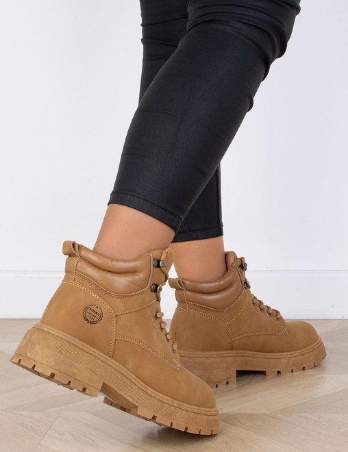 DAMSKIE BOTKI CAMEL OCIEPLANE TRAPERY SZNUROWANE COLITA 5