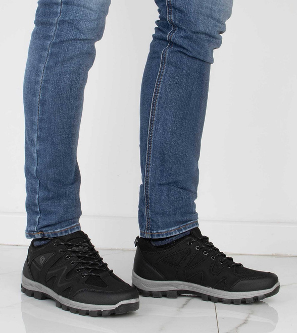 CZARNE MĘSKIE OCIEPLANE BUTY TREKKINGOWE