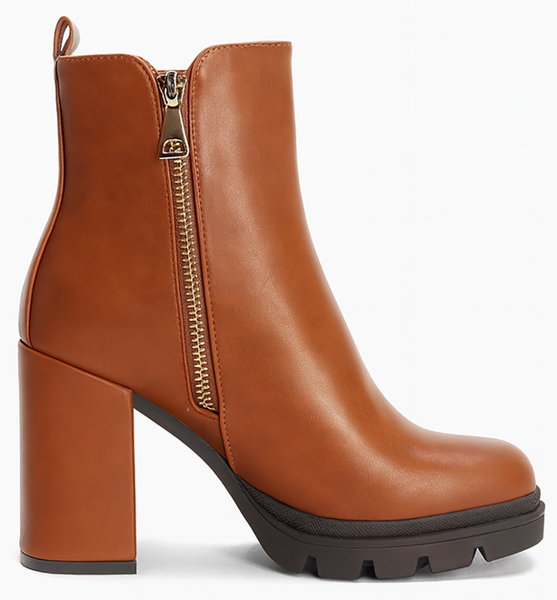 CAMEL DAMSKIE BOTKI NA SŁUPKU SKÓRZANE NA ZAMEK RIELORA 1