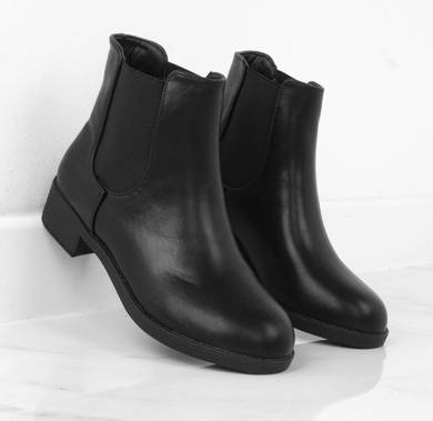 CZARNE DAMSKIE BOTKI KLASYCZNE EKOSKÓRA BITSY
