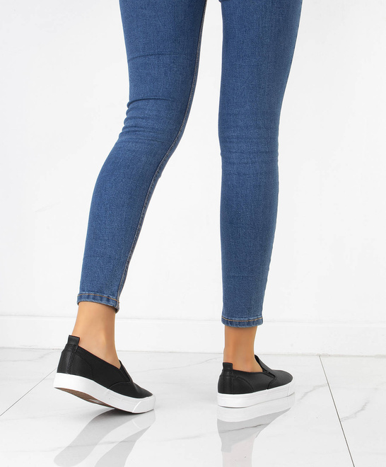 CZARNE TRAMPKI TENISÓWKI SLIP ON  6