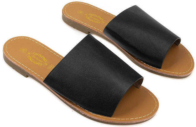 CZARNE SKÓRZANE KLAPKI JULES 1