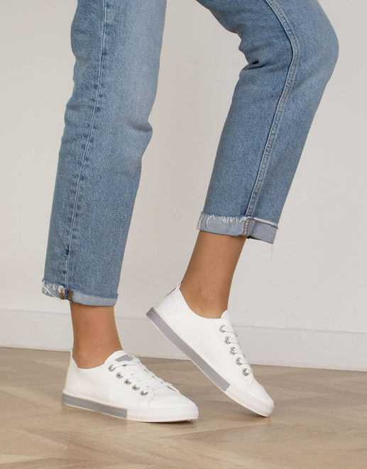 BIAŁE TRAMPKI SKÓRZANE DAMSKIE TENISÓWKI  5