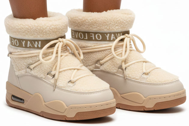 BEŻOWE OCIEPLANE ŚNIEGOWCE BOTKI PLATFORMA WSUWANE DOROMA 2
