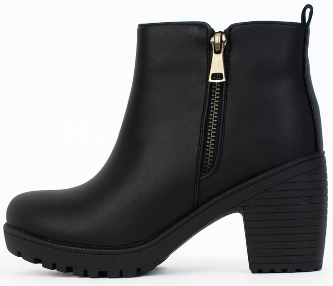  SKÓRZANE DAMSKIE CZARNE BOTKI NA SŁUPKU ZAMEK FELINI 3