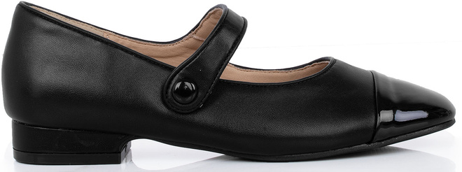 CZARNE DAMSKIE SKÓRZANE MOKASYNY BALERINKI LONGO 1