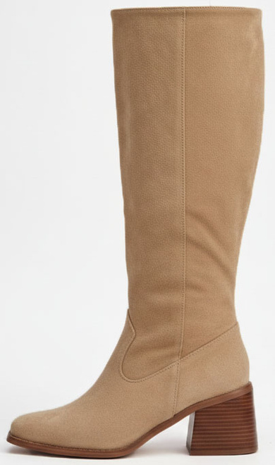 DAMSKIE KHAKI BEŻOWE WYSOKIE KOZAKI ZAMSZOWE NA SŁUPKU ANITA 3