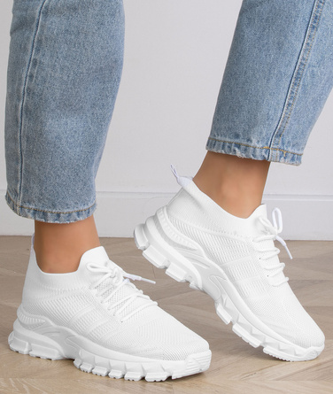 DAMSKIE BIAŁE BUTY LEKKIE SNEAKERSY EMILE