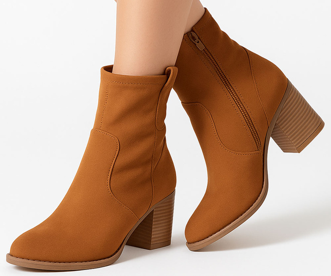 CAMEL DAMSKIE BOTKI KOWBOJKI NA OBCASIE ZAMSZOWE ISODIRA 4