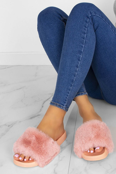 RÓŻOWE GUMOWE KLAPKI Z FUTERKIEM GERDIS 3