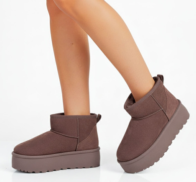 BRĄZOWE OCIEPLANE ŚNIEGOWCE BOTKI NA PLATFORMIE ARLENINA