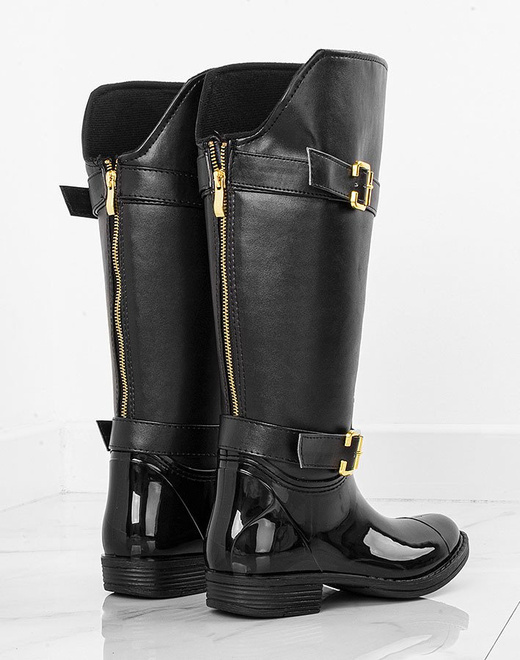 CZARNE SKÓRZANE KALOSZE KLOTR 6