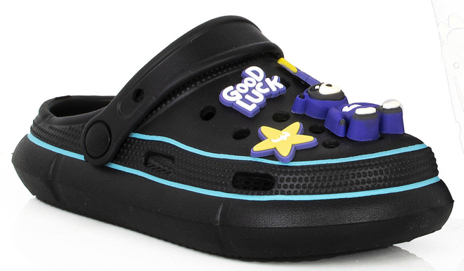 CZARNE KLAPKI DZIECIĘCE WSUWANE  1