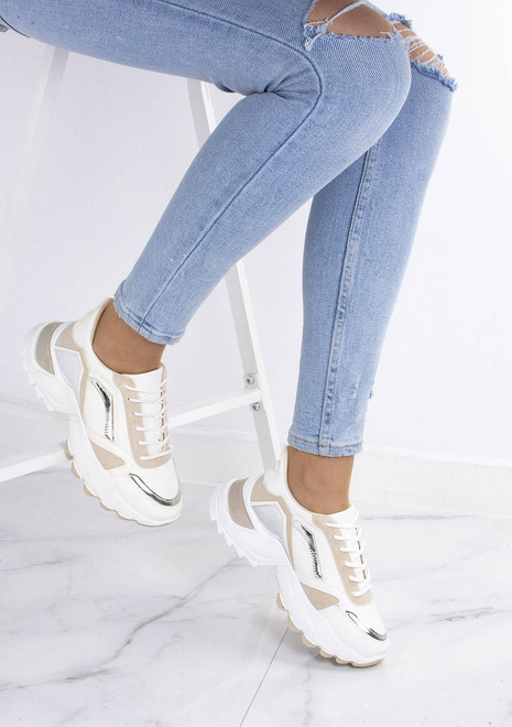 BEŻOWE SNEAKERSY SPORTOWE GRUBA PODESZWA PELETTE 6