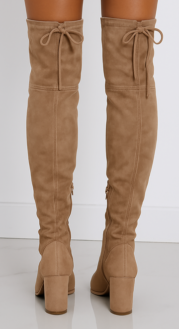 BEŻOWE DAMSKIE ZAMSZOWE KOZAKI NA ZAMEK BELLA 5