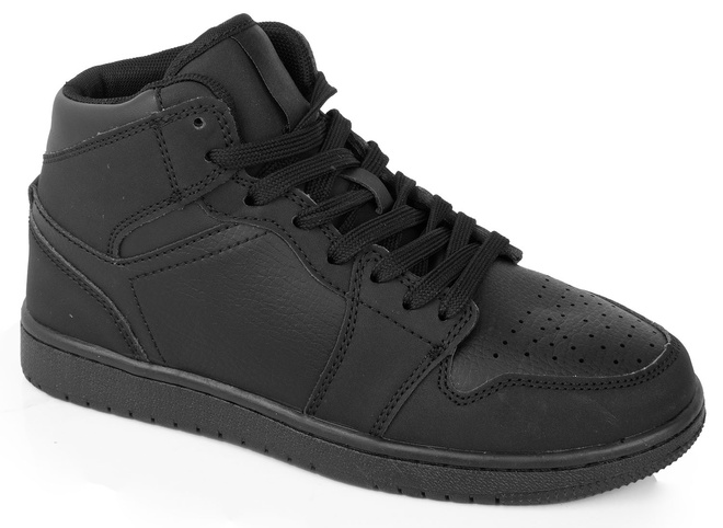 CZARNE WYSOKIE SKÓRZANE TRAMPKI NA PLATFORMIE CECRED 2