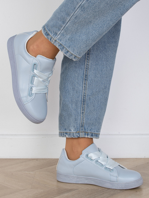NIEBIESKIE DAMSKIE SNEAKERSY TRAMPKI SKÓRZANE SETES