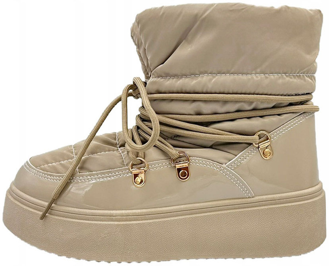 BEŻOWE OCIEPLANE ŚNIEGOWCE BOTKI PLATFORMA WSUWANE VINCEZA 3