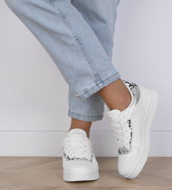 BIAŁE SNEAKERSY TRAMPKI KLASYCZNE NA PLATFORMIE OPAM 8