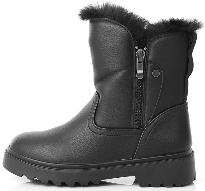 CZARNE DAMSKIE OCIEPLANE BOTKI ŚNIEGOWCE KLASYCZNE 3