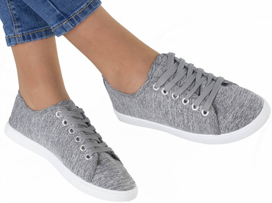 SZARE TENISÓWKI WYKROJONE TRAMPKI