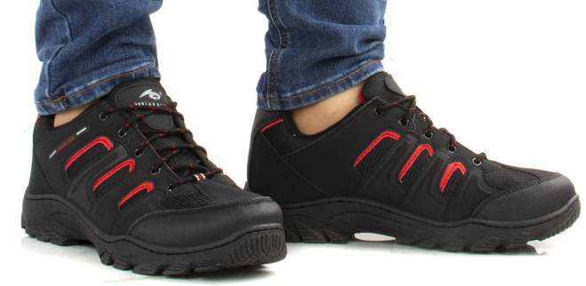 CZARNE MĘSKIE BUTY TREKKINGOWE 2