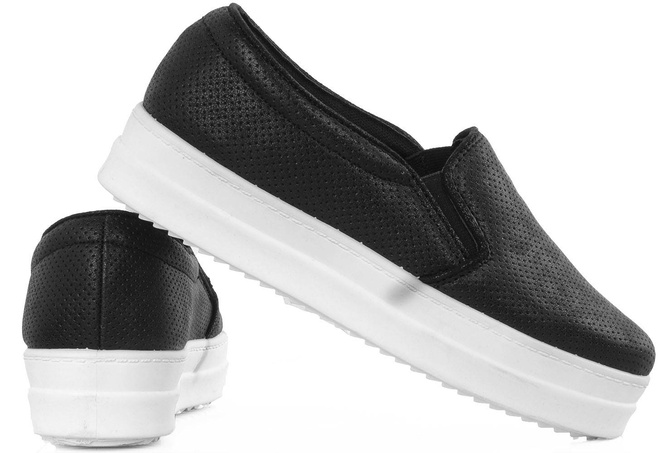 CZARNE TRAMPKI TENISÓWKI SLIP ON RIN 2