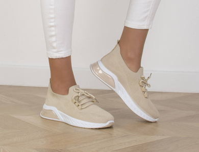 BEŻOWE BUTY SPORTOWE SNEAKERSY VETTA