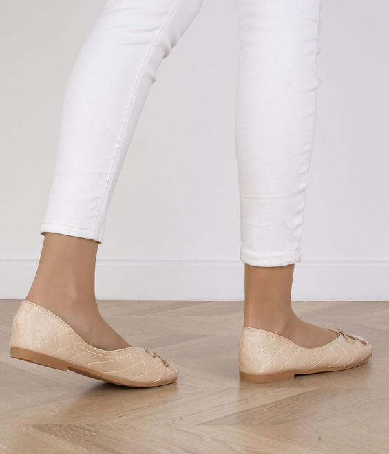 BEŻOWE WYGODNE DAMSKIE BALERINKI KLASYCZNE ARISANA 6