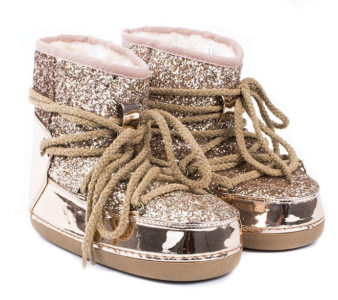 ZŁOTE OCIEPLANE WIĄZANE BOTKI ŚNIEGOWCE IVANA