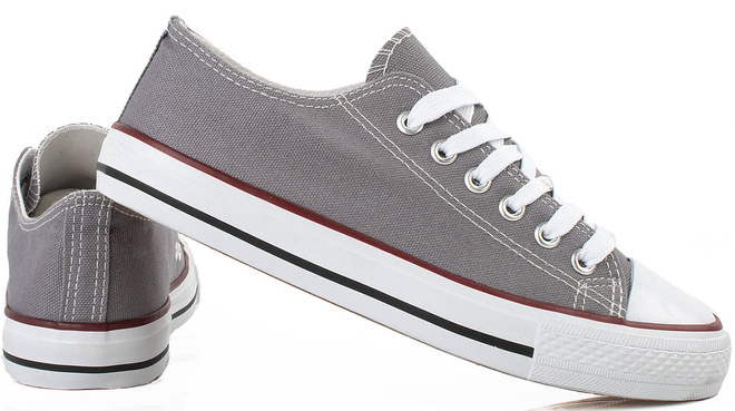 SZARE KLASYCZNE NISKIE TRAMPKI DAMSKIE   2