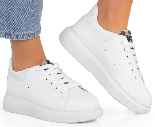DAMSKIE BIAŁE SNEAKERSY TRAMPKI SKÓRZANE DARCIA 2