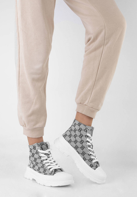 SZARE WYSOKIE TRAMPKI PALLADI 7