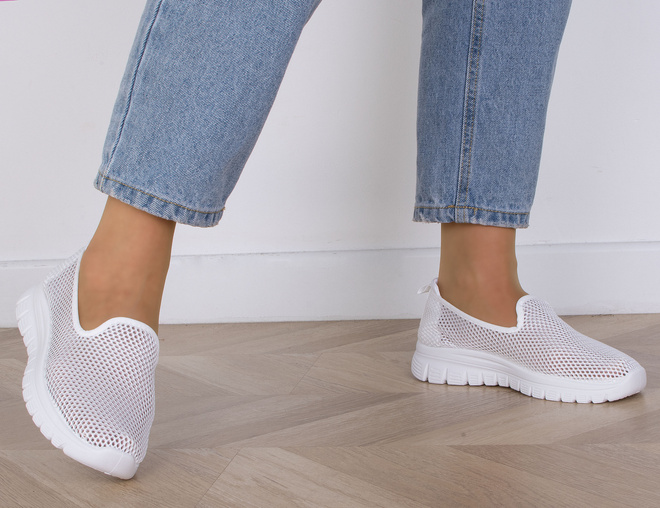 BIAŁE TENISÓWKI AŻUROWE SLIP ON WSUWANE ALODIA 6