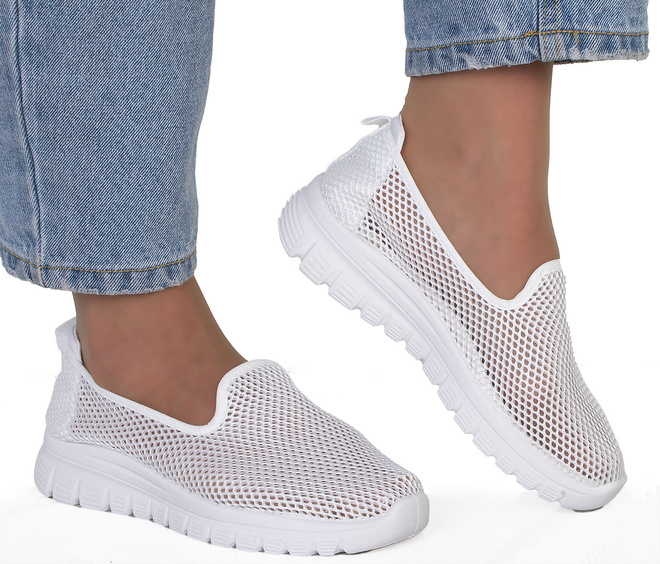 BIAŁE TENISÓWKI AŻUROWE SLIP ON WSUWANE ALODIA 2