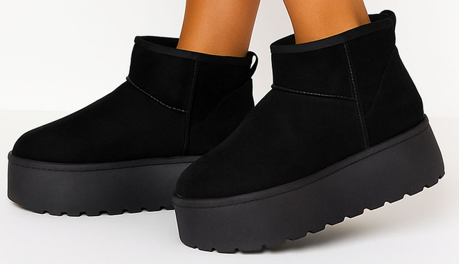 CZARNE OCIEPLANE ŚNIEGOWCE BOTKI NA PLATFORMIE ARLENINA 4