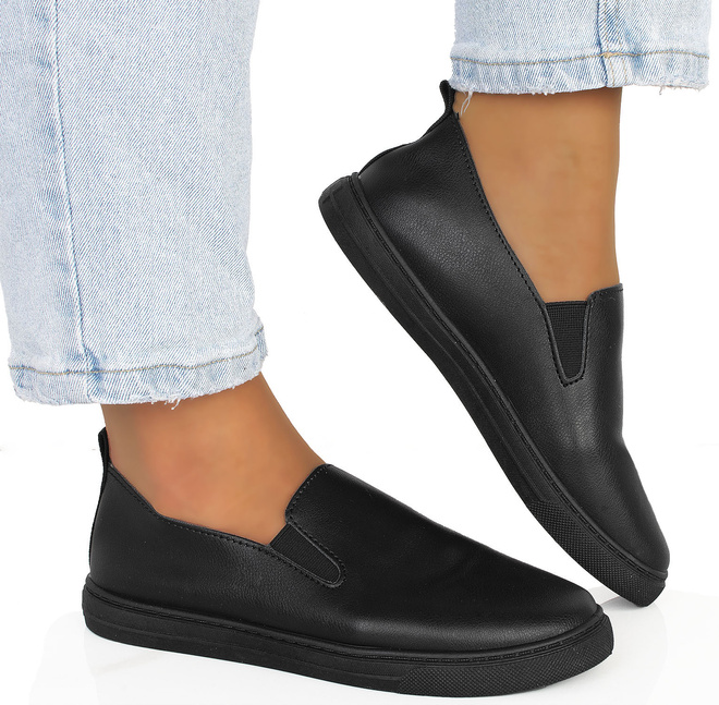 CZARNE TENISÓWKI BALERINKI WSUWANE SLIP ON ALVERY 2