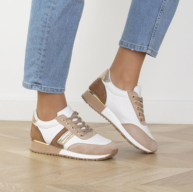 BEŻOWE SNEAKERSY SPORTOWE TRAMPKI GIGI