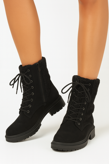 DAMSKIE CZARNE ZAMSZOWE BOTKI TRAPERY OCIEPLANE TULARA