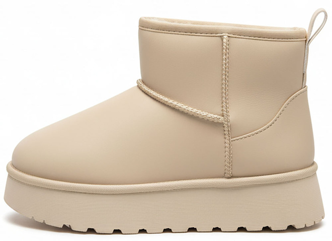 BEŻOWE OCIEPLANE ŚNIEGOWCE BOTKI NA PLATFORMIE SOLVE 3