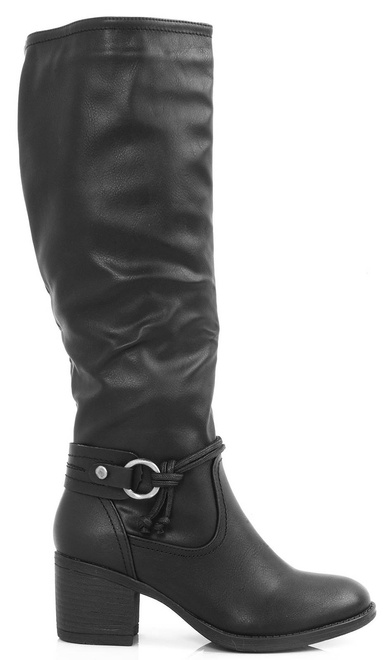 CZARNE SKÓRZANE KOZAKI TORINI 1