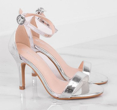 SREBRNE SANDAŁY NA SZPILCE OLIVIE