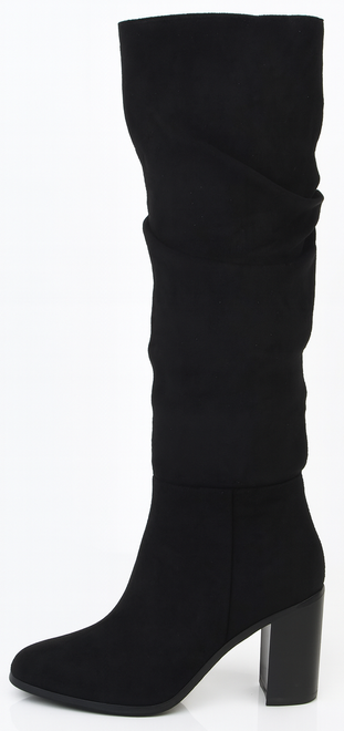 DAMSKIE CZARNE WYSOKIE KOZAKI ZAMSZOWE NA SŁUPKU LORINESS 3